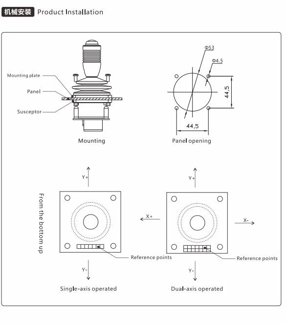 Remote Control Box off-Highway Vehicle Joystick 2-Axis Hand Operated Industrial Joystick Fj11